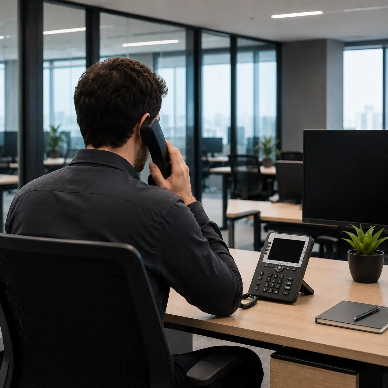 Dienstleister bei der Arbeit mit Kunden
